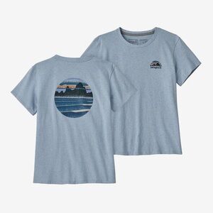 Patagonia Women's Skyline Stencil Responsibilit-Tee - Steam Blue (Size M)